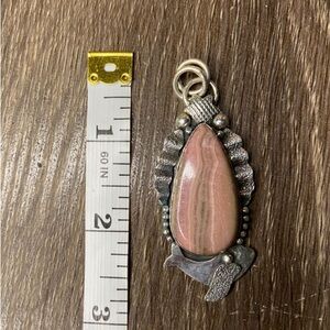 Silver and Pink Rhodochrosite Pendant